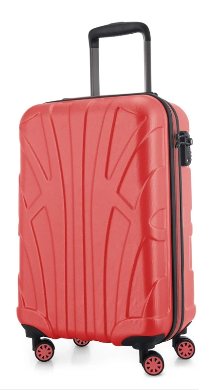 Suitline - Hand Luggage, Carry on Cabin Trolley, Hardshell Suitcase, 100% ABS, 55 cm, 34 liters, Coral