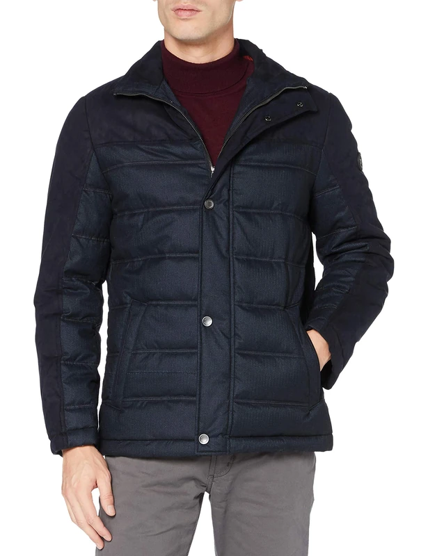 Bugatti Men's 671100-69072-390 Quilted Jacket, Marine, 60