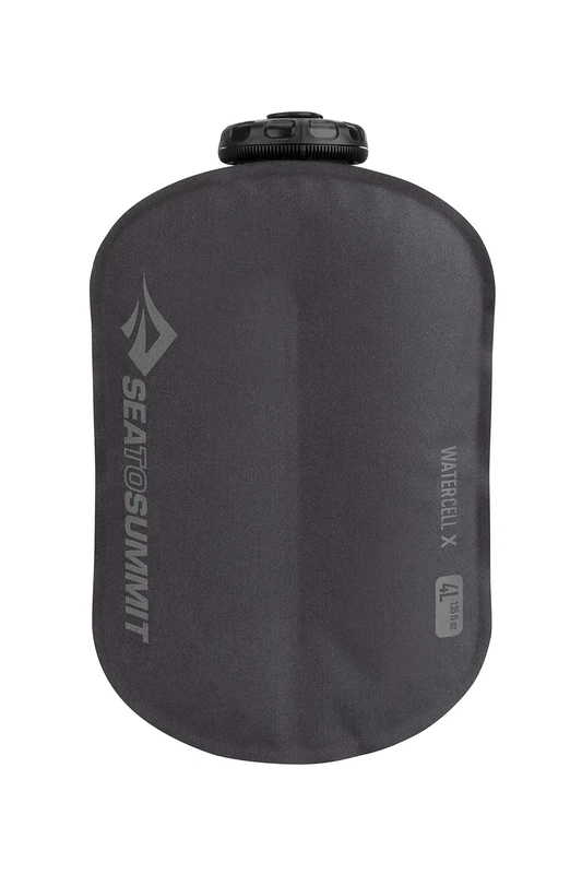 Sea to Summit - Watercell X 4L - Water Storage & Dispensing - Flow Control Cap & Showerhead - BPA Free TPU Lining - Compact Packing - For Backpacking & Camping - 28 x 21 x 10cm - Grey - 170g