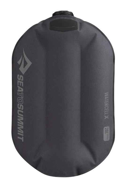 Sea to Summit - Watercell X 20L - Water Storage & Dispensing - Flow Control Cap & Showerhead - BPA Free TPU Lining - Compact Packing - For Backpacking & Camping - 51.5 x 37.5 x 16cm - Grey - 335g