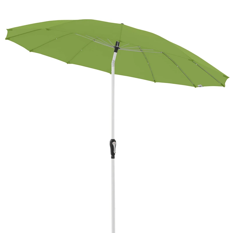 Doppler Asia Look SL-AZ Auto Tilt Parasol, 250 cm, Fresh Green, Garden Umbrella, Bendable, Crank Umbrella with UV Protection 50+, Aluminium Crank Umbrella, Rain-Repellent Polyester Umbrella Canopy