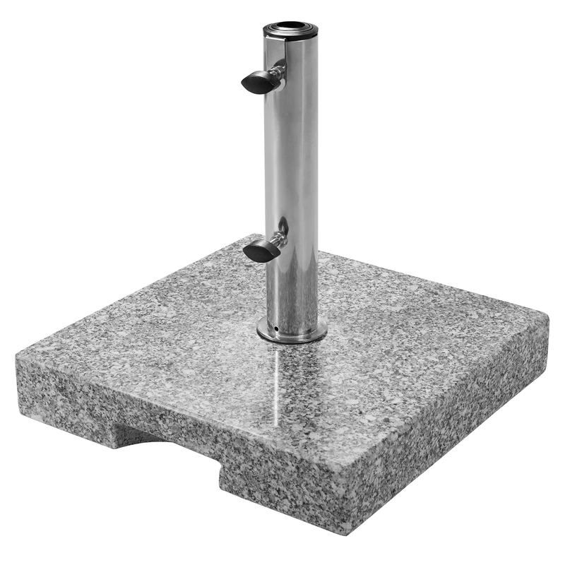 Doppler Granitsockel 25 kg - hochwertiger Sonnenschirmständer mit Edelstahlrohr - quadratisch - 37cmx38cmx5,5 cm