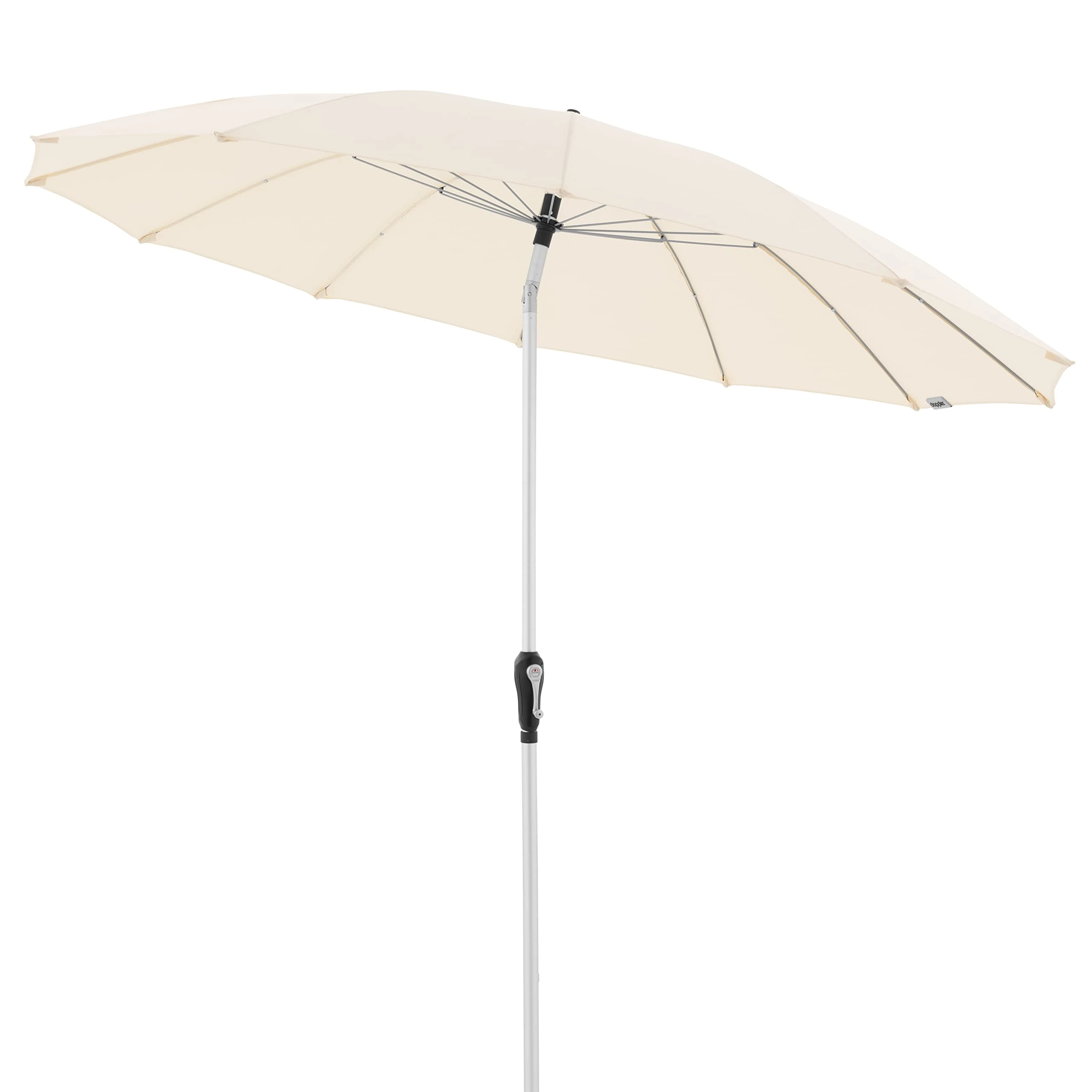 Doppler Asia Look SL-AZ Auto Tilt Garden Parasol 250 cm Natural Garden Umbrella Bendable with Cranks UV Protection 50+ Aluminium Crank Umbrella Rain-Repellent Roof