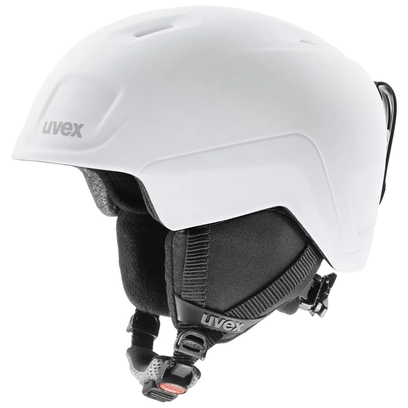 Uvex Unisex Kinder ski helmet, White - Black Mat, 51-55 cm