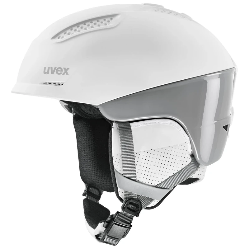 uvex Ultra Pro - Ski Helmet for Men and Women - Individual Fit - Magnetic Clasp - White/Grey - 51-55 cm
