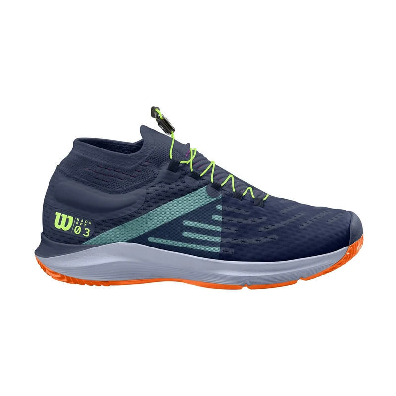Wilson Men's Tennis Shoes, KAOS 3.0 SFT Paris,Blue Orange Green,10.5 UK