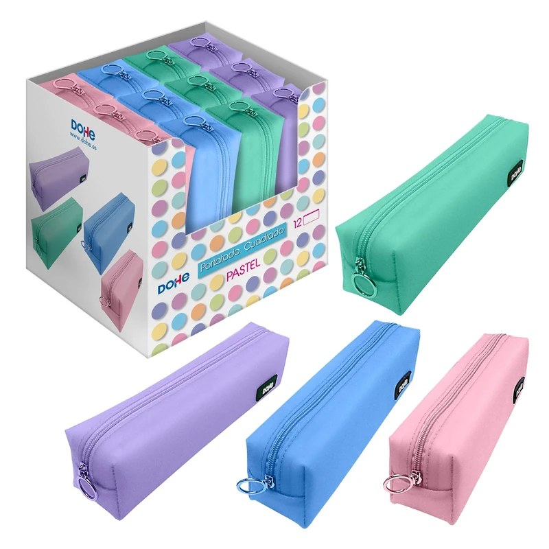 Silica gel pencilcase display - 12 pcs - assorted colors