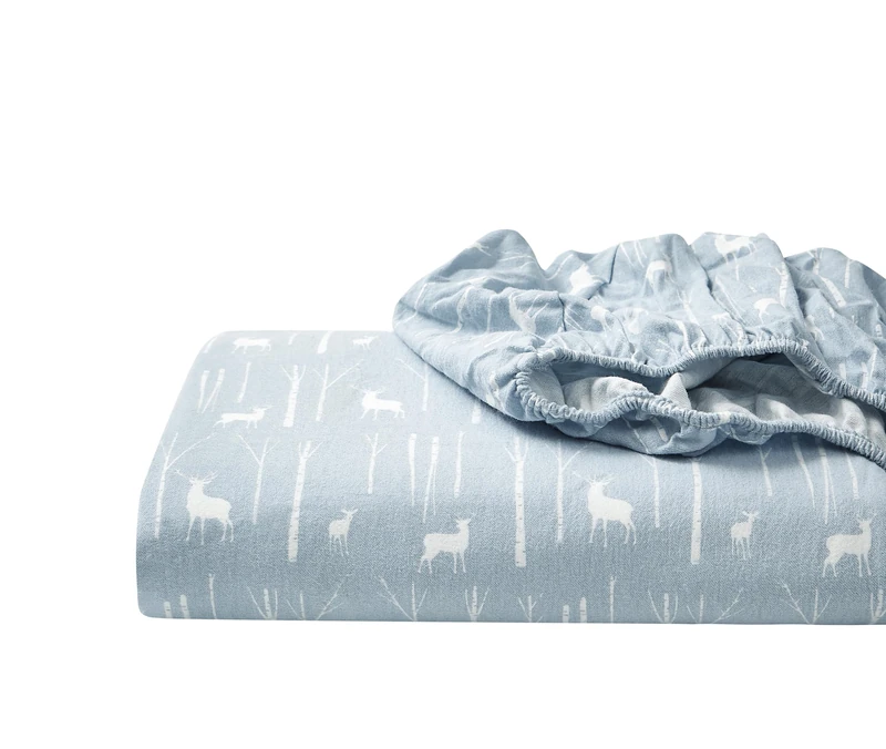 Eddie Bauer - Full Sheets, Cotton Flannel Bedding Set, Brushed for Extra Softness, Cozy Home Decor (Birch Forest,4 pcs, Full)