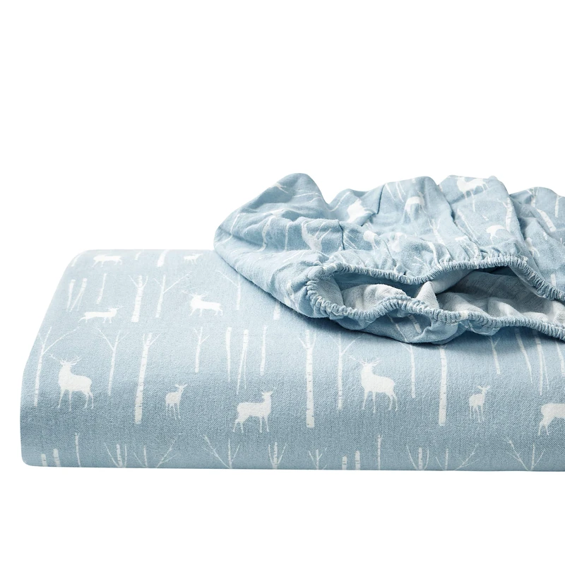 Eddie Bauer - King Sheets, Cotton Flannel Bedding Set, Brushed For Extra Softness, Cozy Home Decor (Birch Forest, King)
