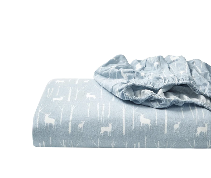 Eddie Bauer - Queen Sheets, Cotton Flannel Bedding Set, Brushed For Extra Softness, Cozy Home Decor (Birch Forest, Queen)