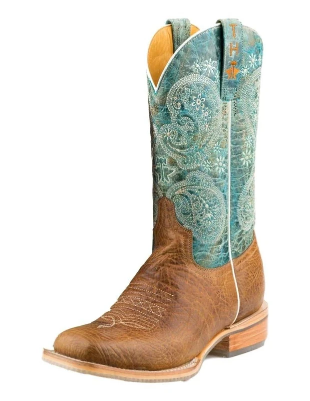 Tin Haul Boots Women's Cowboy Western Boot, Blue/Tan, 7 UK