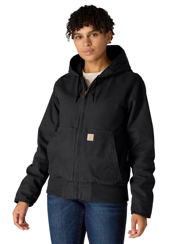 Carhartt, Women's, Loose Fit Washed Duck Insulated Active Jac, Black, XS