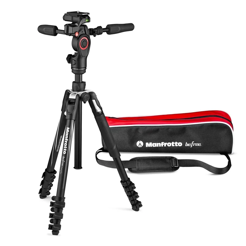 Manfrotto Befree Advanced 3-Way Tripod Kit, Tripod and Fluid Head in Aluminium for Cameras and Camcorders up to 6 kg, Ultra-Compact, Photo Accessories for DSLR, CSC, Mirrorless, Photo and Video
