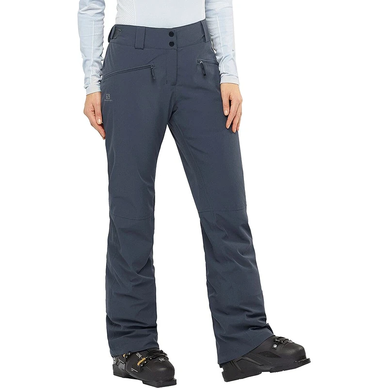 Salomon Women's Ski Pants, EDGE PANT W, Polyester/Elastane/Polyamide, Grey (Ebony), Size XS/R, LC1387300