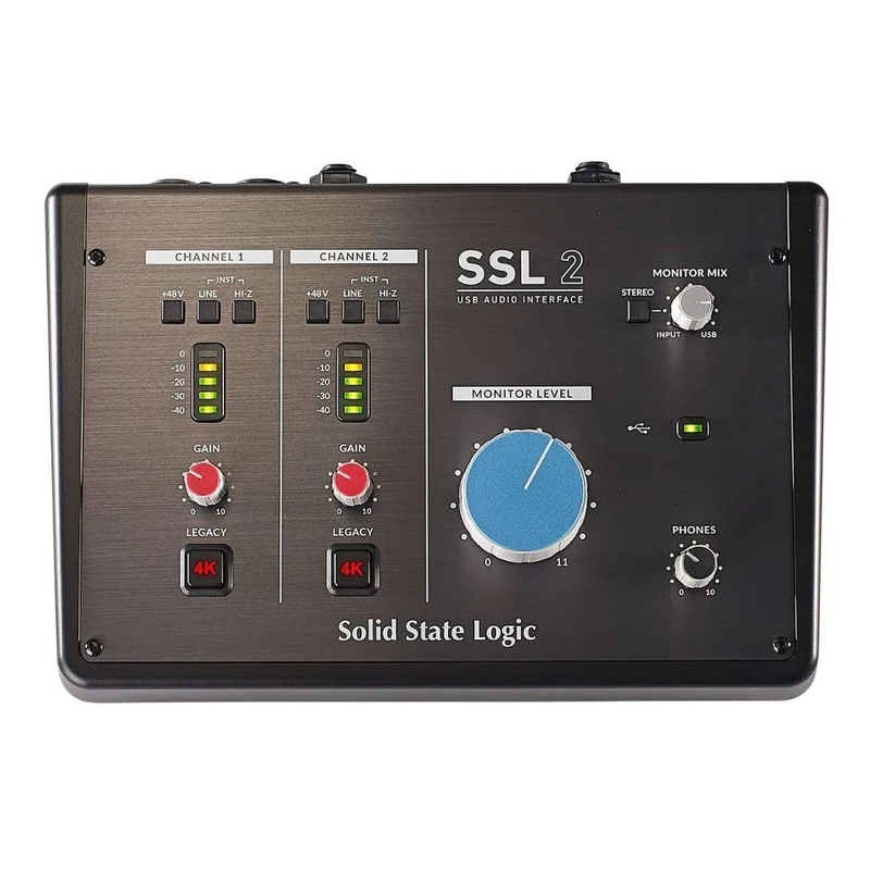 Solid State Logic SSL 2 USB Audio Interface - 24 bit/192 kHz, 2-in 2-out, with SSL Legacy 4K Analogue Enhancement and included SSL Software Production Pack