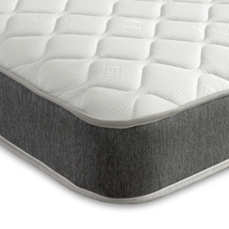eXtreme comfort ltd Grey Cooltouch Essentials 2ft6 x 5ft9 Shorty Mattress (75 x 175cm) 18cm Deep Bonnell Open Coil Spring with Foam Comfort Layer - Soft Comfort. UK Made, Rolled & Boxed - Image 1