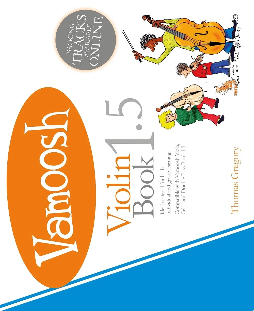 Vamoosh Violin Book 1.5 | Fun and Engaging Violin Pieces for Kids | Interactive Learning and Easy Note Reading | Violin Lessons with Piano Accompaniment and Backing Tracks