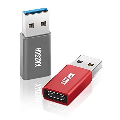 [10Gbps] USB C Female to USB Male Adapter (2-Pack), 3.1 USB A to USB C Adapter, XAOSUN One-Sided SuperSpeed Data Sync & 100W Fast Charging - Compatible with Laptop, PC, Charger, Power Bank, Quest Link - Image 1