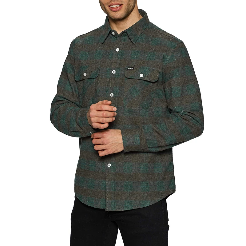 BRIXTON Men's Bowery Button Down Shirt, Ocean, XL