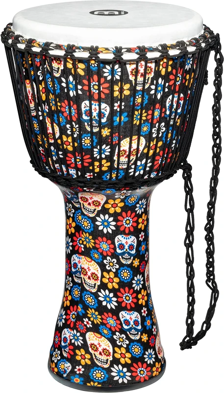 Meinl Percussion Rope Travel Djembe - Large Handdrum - With Nylon Ropes - Diameter 12 Inches - Plastic, Multicoloured (PADJ7-L-F)