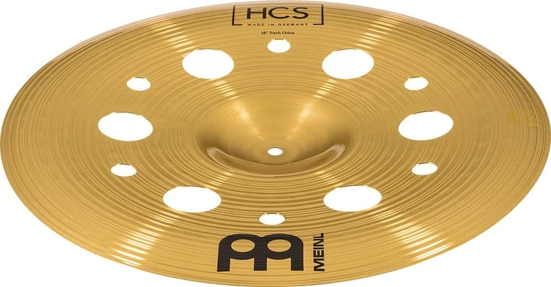 Meinl Cymbals HCS Trash China Cymbal 18 inch (Video) with holes for Drum Set (45,72cm) Traditional Finish Brass, Made In Germany (HCS18TRCH)