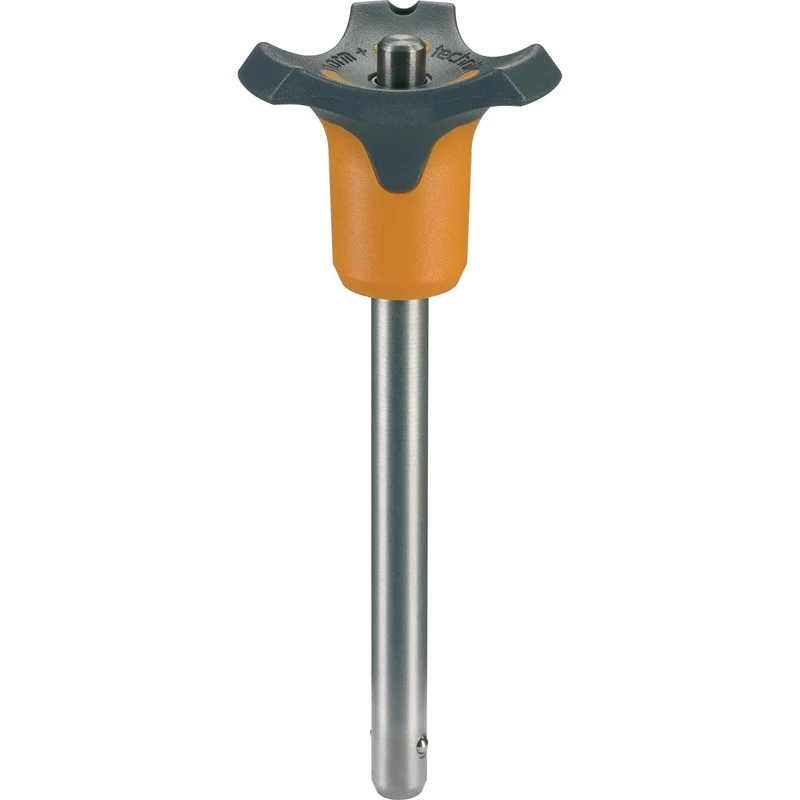 Halder 22380.0236 Kugelsperrbolzen, selbstsichernd, mit Kombigriff, ausscheidungsgehärtet Ball Lock Bolts, Orange, d1=16 mm / l1=80 mm