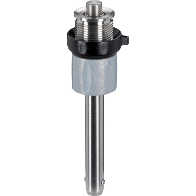 HALDER 22380.0630 Self Ball Locking Pin with Adjustable Handle Bolt, Grey/Black, d1=10 mm / l1 von=40 mm / l1 bis=50 mm