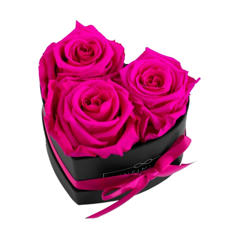 Infinity Flowerbox Preserved Rose, Hot Pink, Heart Small