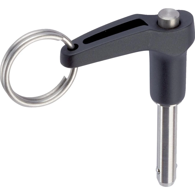 HALDER 4212.D10 Ball Locking pin with L-Handle, Simple Acting-According to NASM / MS17986, Black, Nenndurchmesser=3/8 Zoll