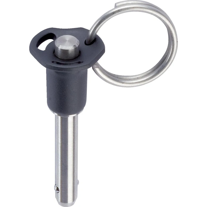 HALDER 4210.C22 Ball Locking pin with Mushroom Handle, Simple Acting-According to NASM / MS17984, Black, Nenndurchmesser=5/16 Zoll