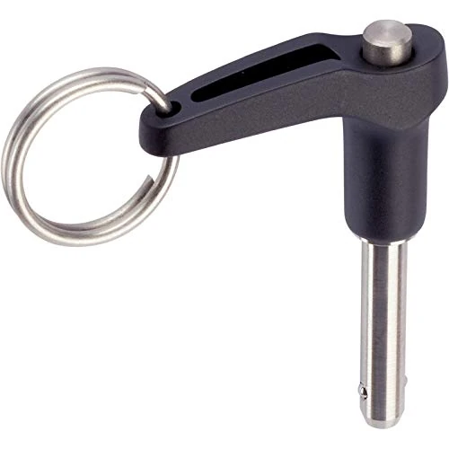 HALDER 4212.G75 Ball Locking pin with L-Handle, Simple Acting-According to NASM / MS17986, Black, Nenndurchmesser=9/16 Zoll