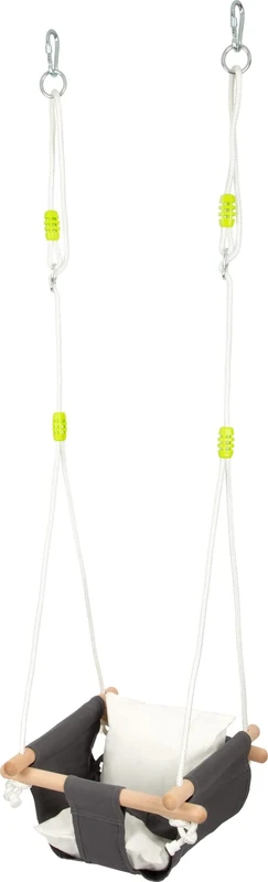 small foot 11584 Comfort Baby Swing made of wood and fabric w/length-adjustable ropes, suitable for outdoors & indoors