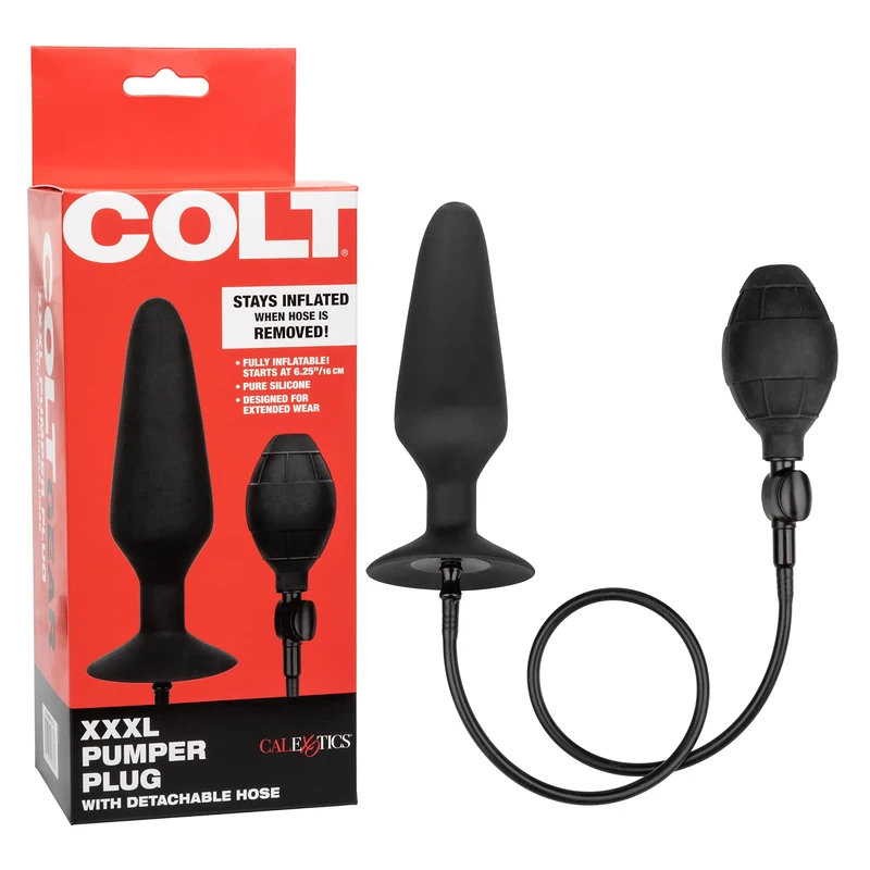 California Exotic Novelties COLT XXXL Silicone Pumper Plug with Detachable Hose, Black