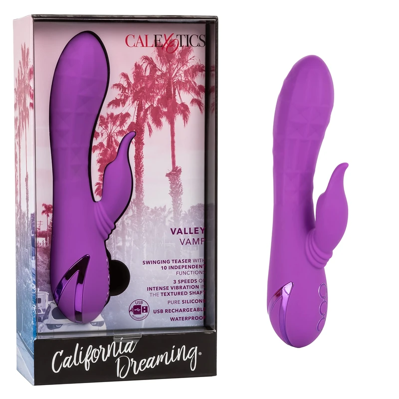 California Exotic Novelties Dreaming Valley Vamp Powerful Vibrating Massager Plus Swinging Teaser, Purple