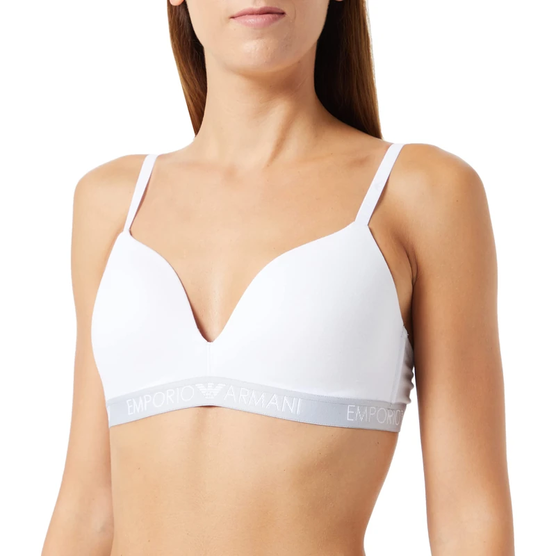 Emporio Armani Women's Iconic Cotton Padded Bra Not Applicable, Bianco, X-Large
