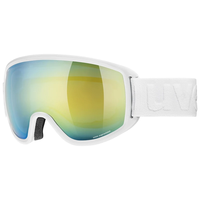 uvex Topic FM Sphere - Ski Goggle for Men and Women - Anti-Fog Technology - No Distortion & Anti-Fog Coating - White Matt/Orange-Blue - One Size