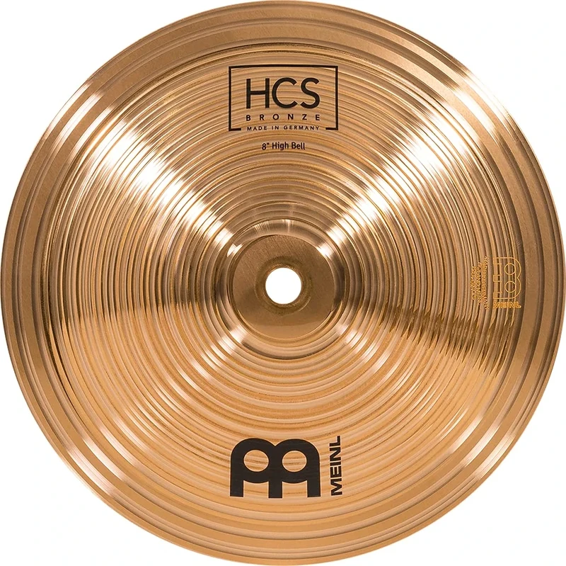 Meinl Cymbals HCS Bronze Bell High Cymbal 8 inch (Video) for Drum Set (20,32cm) B8 Bronze, Traditional Finish, Made in Germany (HCSB8BH)