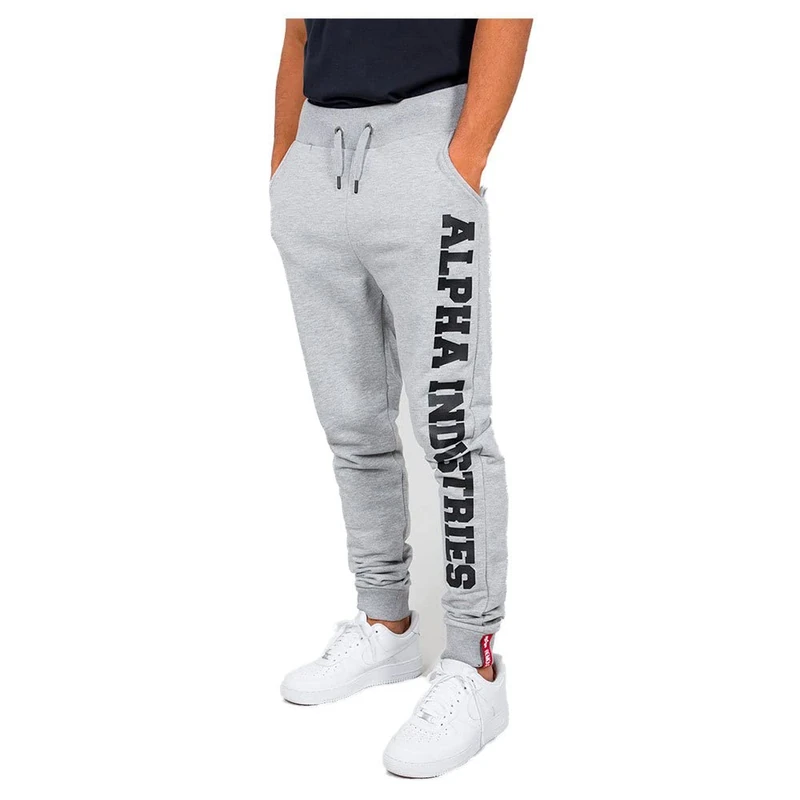Alpha Industries Men's Big Letters Jogger Sweatpants, Grey Heather, XS
