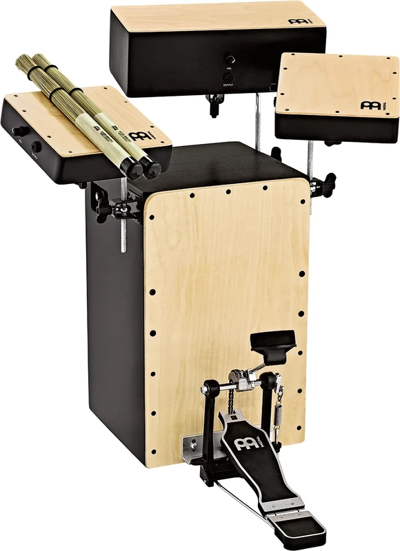 Meinl Percussion Cocktail Cajon Kit - Cajon Set including Pickup Snare Cajon - With Accessories - Various Materials, Multicolored (PBASSCAJ-KIT)