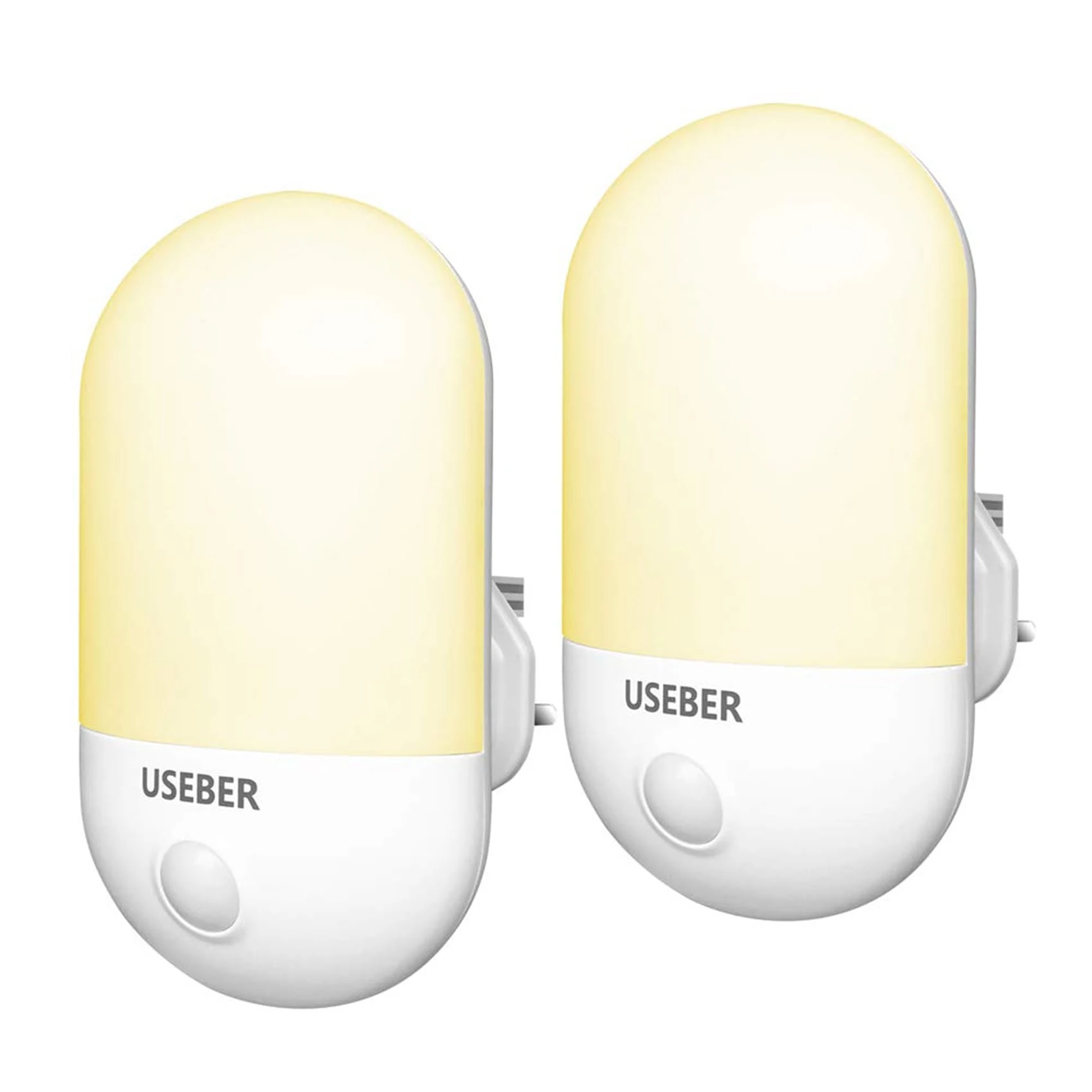 Night Light Socket [2 Pack],Plug in Wall Night Light Kids with Dusk to Dawn Photocell Sensor, for Hallway,Baby, Children's Room, Stairs-Warm White