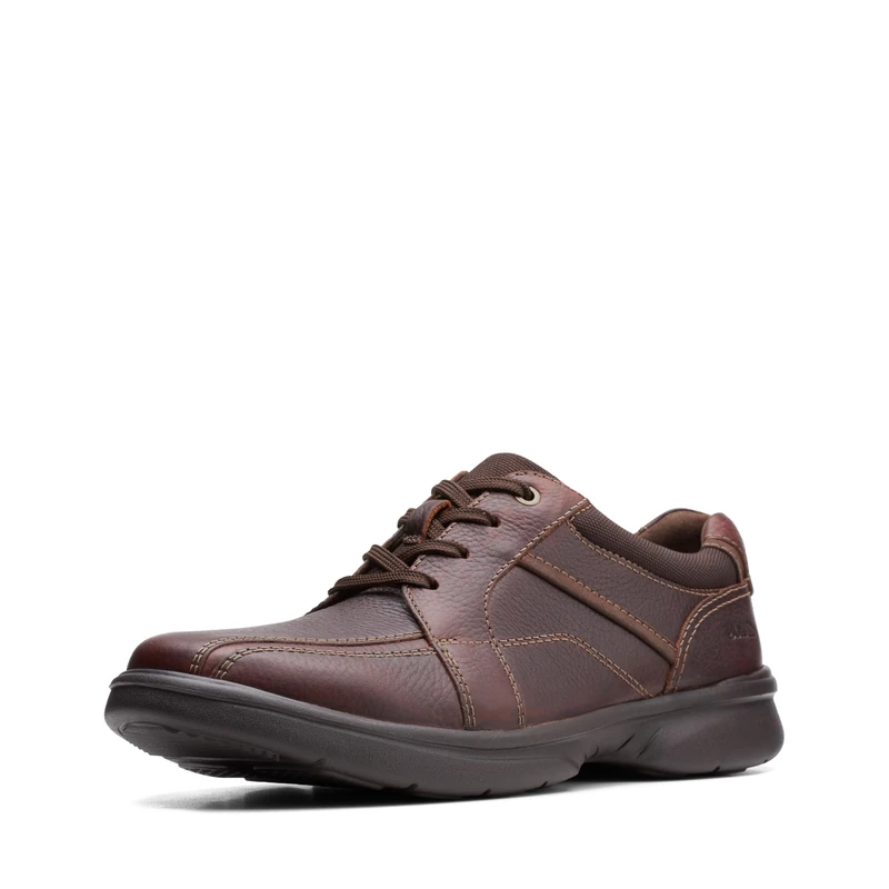 Clarks Men's Bradley Walk Oxford shoe, Polished Brown Leather, 12 UK