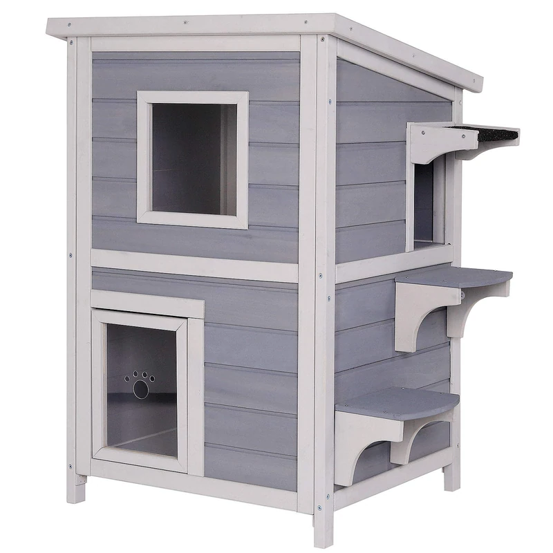 lionto Dibea CH10815 Cat House, Cat Cave, Cat Box, Grey