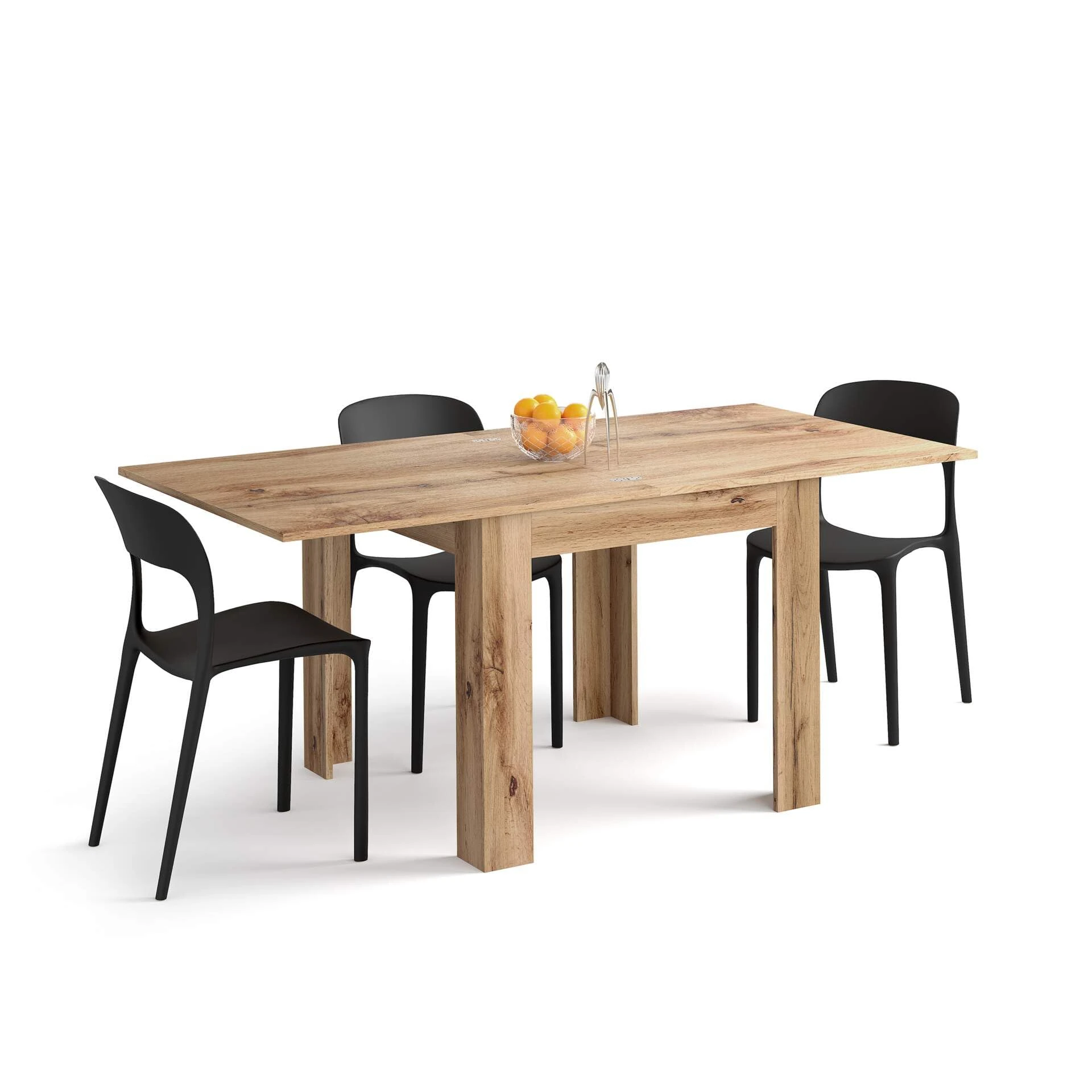 Mobili Fiver, Square extendable dining table, 90x(180) x90 cm, Eldorado, Rustic Oak, Made In Italy