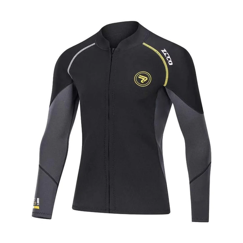 Men 1.5mm Neoprene Full Scuba Diving Wetsuits Full Zip Front Long Sleeves for Swimming Snorkeling Diving Surfing (Black, L)