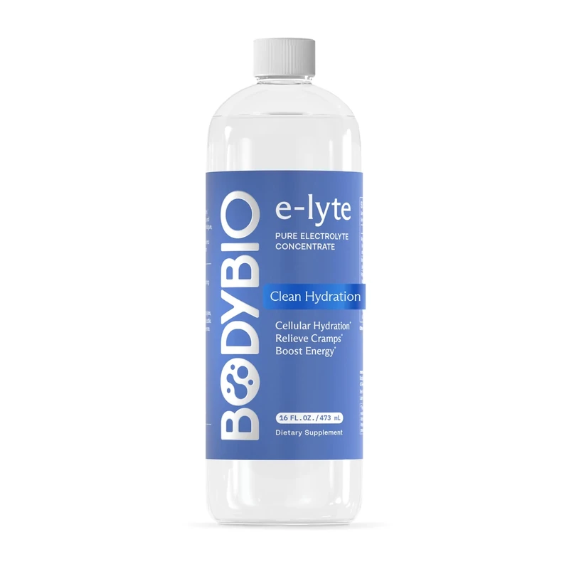 BodyBio e-Lyte - Liquid Electrolyte Concentrate for Clean Hydration, Energy & Cramp Relief - No Sugar, No Artificial Flavors, No Fillers, Keto Friendly