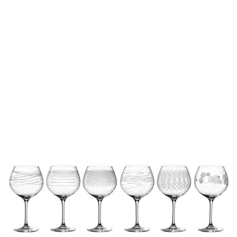Leonardo Casella 061800 Burgundy Glass Set of 6 630 ml with Patterns Dishwasher Safe Shockproof Red Wine Glass Set of 6
