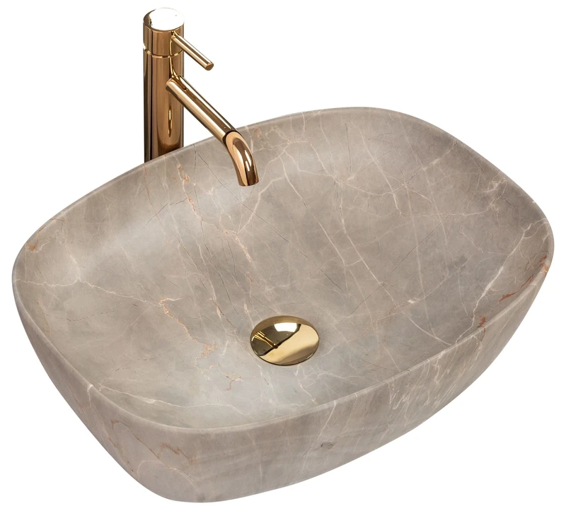 Rea Bathroom Sink Made of Ceramic Freja Beige - Beige - REA-U6647