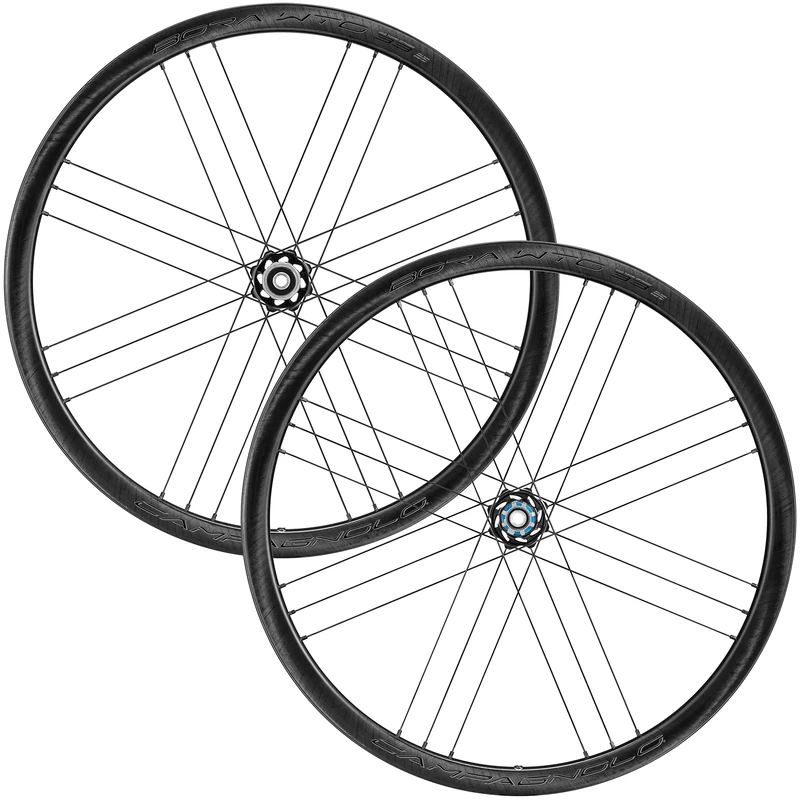 Campagnolo Bora WTO 33 Disc Brake 2-Way Fit Tubeless Wheelset, Dark Label, Compatible with Shimano/SRAM Freehub