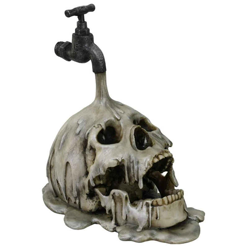Nemesis Now Pouring Tap Skull Ornament Figurine, Silver, One Size
