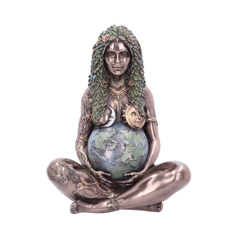 Nemesis Now Large Ethereal Mother Earth Figurine 30cm, Resin, Bronze, Mother Earth Gaia Art Statue, Beautifully Sculpted Nature Design, Cast in Resin, Painstakingly Hand-Painted - Image 1